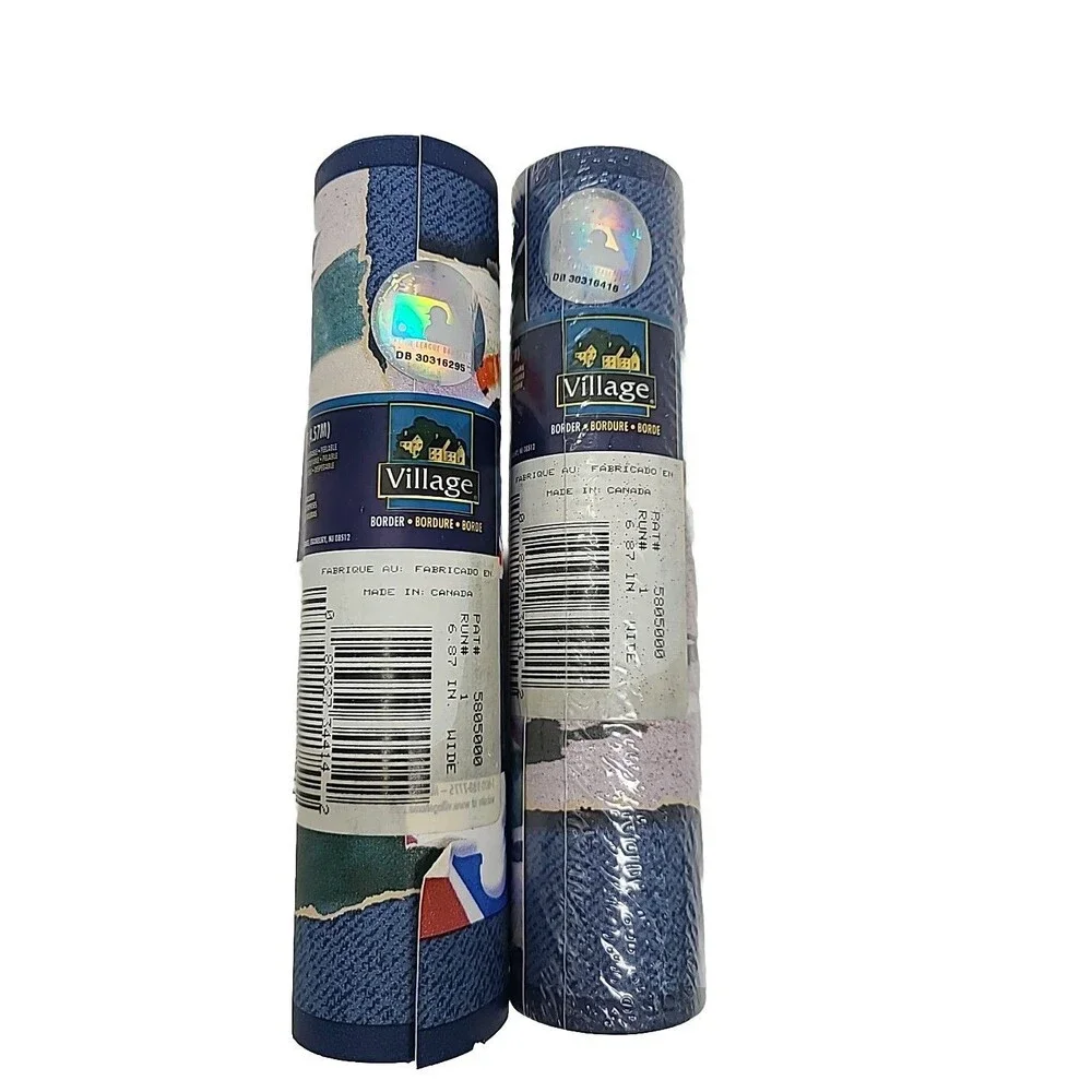 Village Wallpaper Border MLB Baseball Players 2 Rolls 15 Feet Each Blue